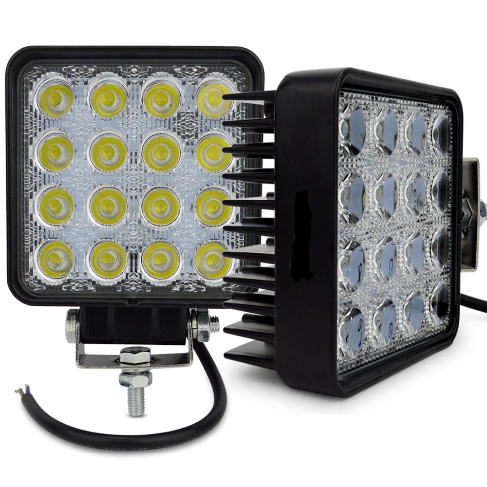 Светодиодная фара 12/24v 48w 16LED квадрат,ближний свет 106*125*55 мм  GRANDELIGHT GL-8018 купить в Челябинске, цена 1 558 руб