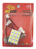 Лампа светодиодная LED-панель 12V SMD PCB-12 FLUX с 3 переходниками белая салон, багажник T10 BG