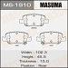 Колодки тормозные TOYOTA COROLLA (E150, E180) 06-, 13-. AURIS (E150, E180) 06-, 12- задние MASUMA